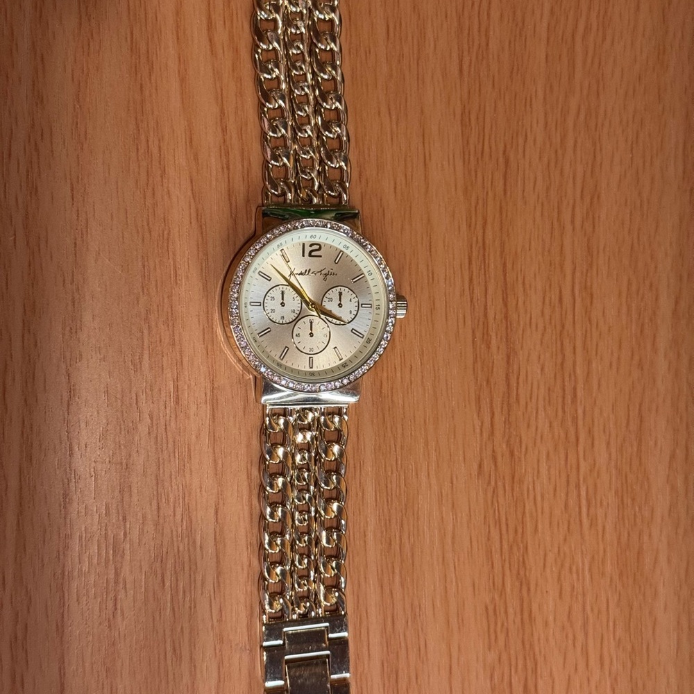 Kendall & Kylie Gold Watch with Chain Link Band